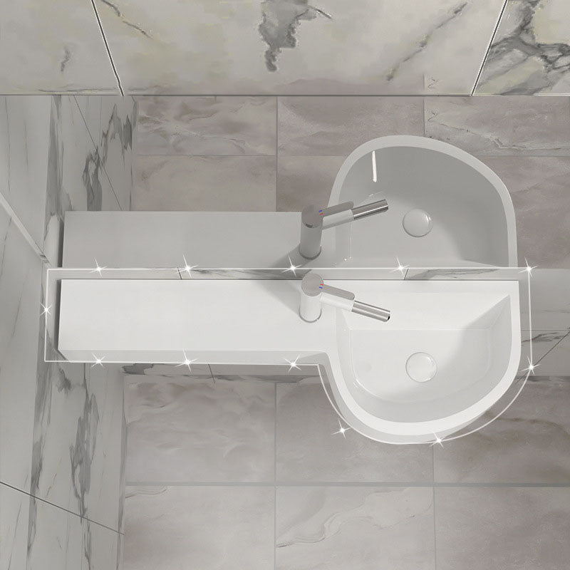 Contemporary Bathroom Sink Man Made Rock Specialty Wall Mount Bathroom Sink without Faucet Clearhalo 'Bathroom Remodel & Bathroom Fixtures' 'Bathroom Sinks & Faucet Components' 'Bathroom Sinks' 'bathroom_sink' 'Home Improvement' 'home_improvement' 'home_improvement_bathroom_sink' 6559259