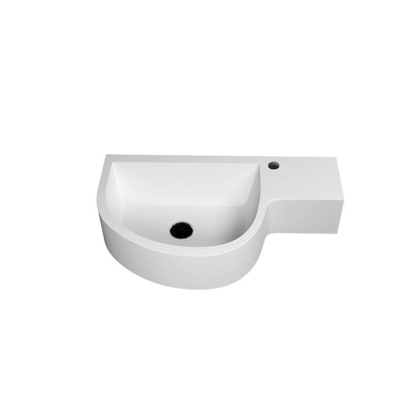 Contemporary Bathroom Sink Man Made Rock Specialty Wall Mount Bathroom Sink without Faucet Clearhalo 'Bathroom Remodel & Bathroom Fixtures' 'Bathroom Sinks & Faucet Components' 'Bathroom Sinks' 'bathroom_sink' 'Home Improvement' 'home_improvement' 'home_improvement_bathroom_sink' 6559263