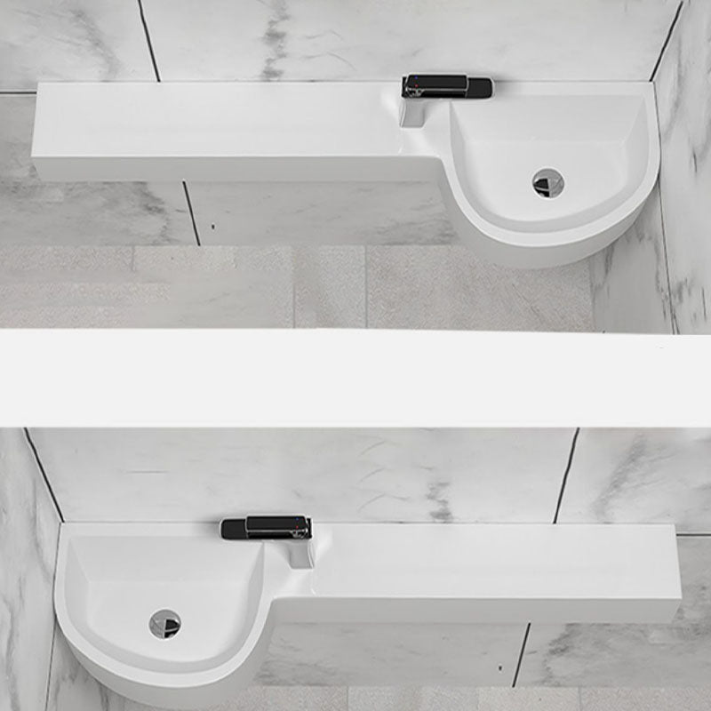 Contemporary Bathroom Sink Man Made Rock Specialty Wall Mount Bathroom Sink without Faucet Clearhalo 'Bathroom Remodel & Bathroom Fixtures' 'Bathroom Sinks & Faucet Components' 'Bathroom Sinks' 'bathroom_sink' 'Home Improvement' 'home_improvement' 'home_improvement_bathroom_sink' 6559267