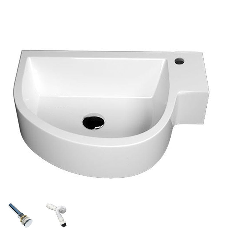 Contemporary Bathroom Sink Man Made Rock Specialty Wall Mount Bathroom Sink without Faucet 20"L x 14"W x 5"H Matte White Clearhalo 'Bathroom Remodel & Bathroom Fixtures' 'Bathroom Sinks & Faucet Components' 'Bathroom Sinks' 'bathroom_sink' 'Home Improvement' 'home_improvement' 'home_improvement_bathroom_sink' 6559268
