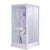 Contemporary Frosted Shower Stall Framed Single Sliding Shower Stall Gray-White 47"L x 39"W x 85"H Side Opening Clearhalo 'Bathroom Remodel & Bathroom Fixtures' 'Home Improvement' 'home_improvement' 'home_improvement_shower_stalls_enclosures' 'Shower Stalls & Enclosures' 'shower_stalls_enclosures' 'Showers & Bathtubs' 6559303