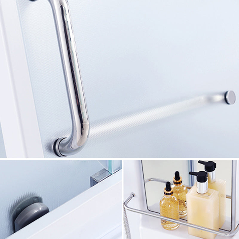 Contemporary Frosted Shower Stall Framed Single Sliding Shower Stall Clearhalo 'Bathroom Remodel & Bathroom Fixtures' 'Home Improvement' 'home_improvement' 'home_improvement_shower_stalls_enclosures' 'Shower Stalls & Enclosures' 'shower_stalls_enclosures' 'Showers & Bathtubs' 6559308