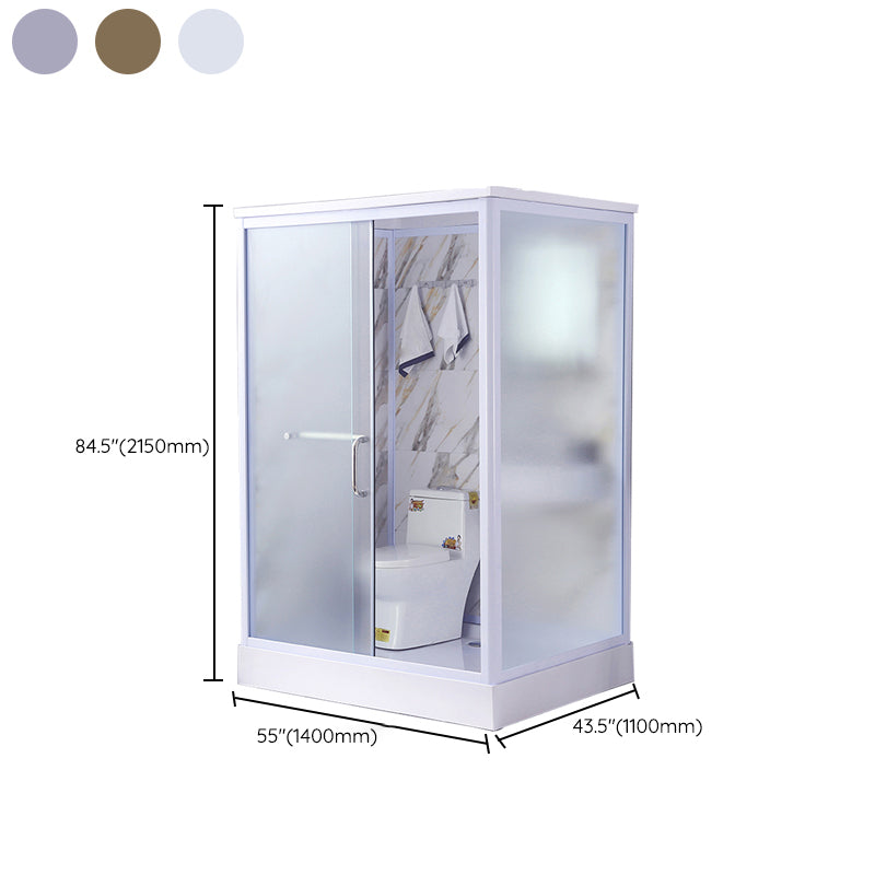 Contemporary Frosted Shower Stall Framed Single Sliding Shower Stall Clearhalo 'Bathroom Remodel & Bathroom Fixtures' 'Home Improvement' 'home_improvement' 'home_improvement_shower_stalls_enclosures' 'Shower Stalls & Enclosures' 'shower_stalls_enclosures' 'Showers & Bathtubs' 6559315