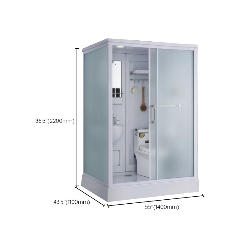 Contemporary Shower Stall Single Sliding Clear Shower Stall in White Clearhalo 'Bathroom Remodel & Bathroom Fixtures' 'Home Improvement' 'home_improvement' 'home_improvement_shower_stalls_enclosures' 'Shower Stalls & Enclosures' 'shower_stalls_enclosures' 'Showers & Bathtubs' 6559429
