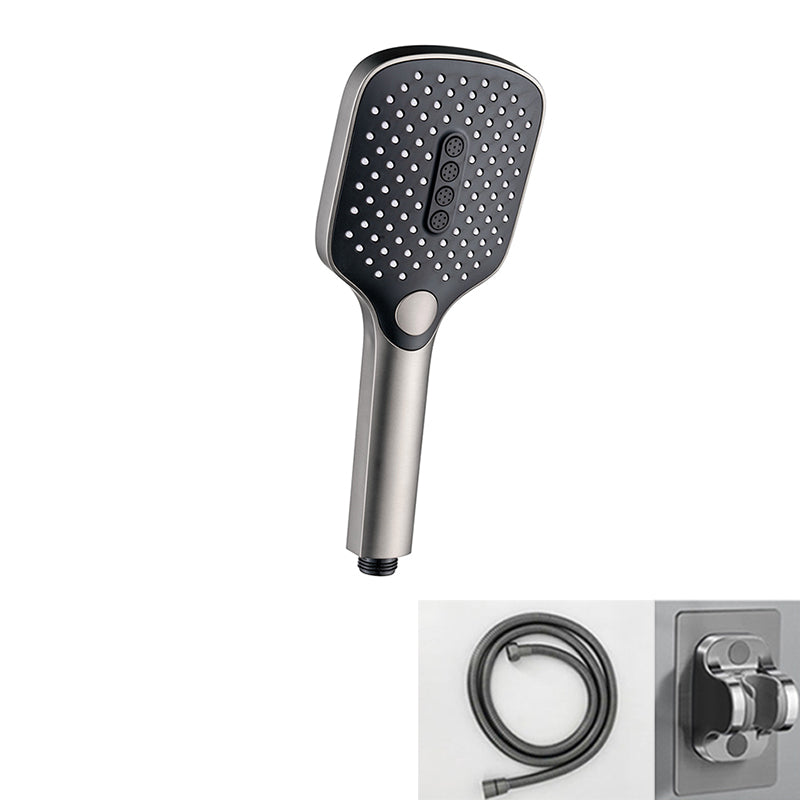 Modern Bathroom Standard Shower Head Rain Fall Square Ceiling Mounted Shower Head Grey Shower Heads & Hose & Wall pedestal Clearhalo 'Bathroom Remodel & Bathroom Fixtures' 'Home Improvement' 'home_improvement' 'home_improvement_shower_heads' 'Shower Heads' 'shower_heads' 'Showers & Bathtubs Plumbing' 'Showers & Bathtubs' 6559439