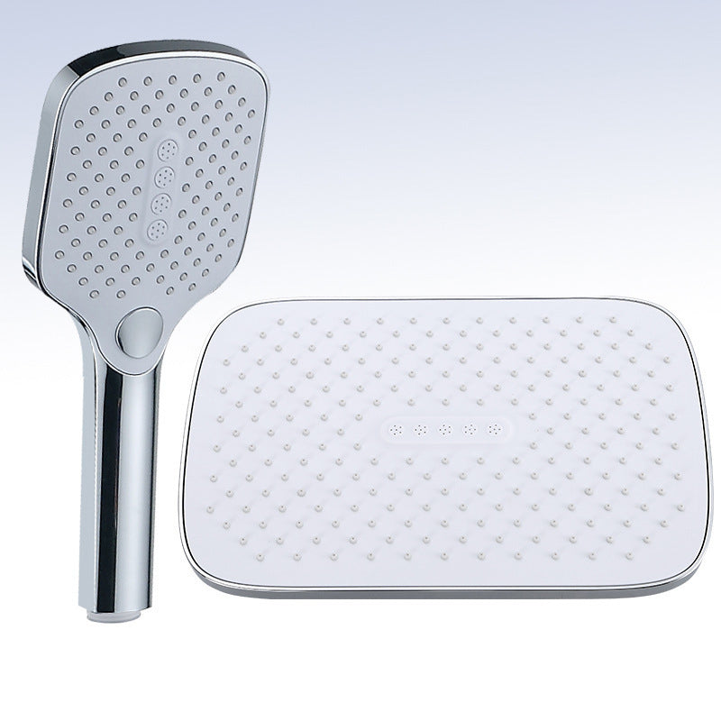 Modern Bathroom Standard Shower Head Rain Fall Square Ceiling Mounted Shower Head Silver Top Spray & Shower Clearhalo 'Bathroom Remodel & Bathroom Fixtures' 'Home Improvement' 'home_improvement' 'home_improvement_shower_heads' 'Shower Heads' 'shower_heads' 'Showers & Bathtubs Plumbing' 'Showers & Bathtubs' 6559444