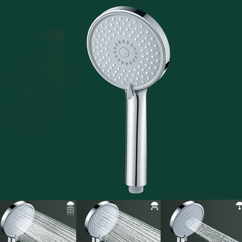 Bathroom Shower Head 3-Jet Massage Wall Mounted Round Shower Head Light Silver Hand Shower Hose not included Clearhalo 'Bathroom Remodel & Bathroom Fixtures' 'Home Improvement' 'home_improvement' 'home_improvement_shower_heads' 'Shower Heads' 'shower_heads' 'Showers & Bathtubs Plumbing' 'Showers & Bathtubs' 6559457