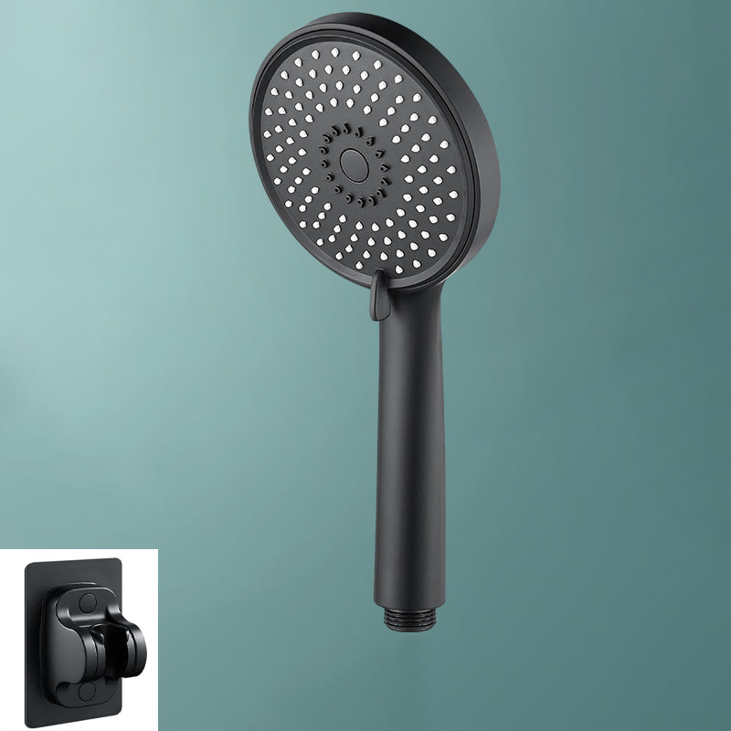 Bathroom Shower Head 3-Jet Massage Wall Mounted Round Shower Head Black Shower Head with Wall Pedestal Hose not included Clearhalo 'Bathroom Remodel & Bathroom Fixtures' 'Home Improvement' 'home_improvement' 'home_improvement_shower_heads' 'Shower Heads' 'shower_heads' 'Showers & Bathtubs Plumbing' 'Showers & Bathtubs' 6559462