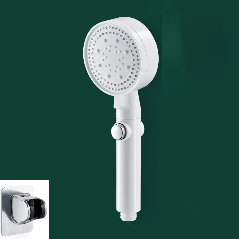 Bathroom Shower Head 3-Jet Massage Wall Mounted Round Shower Head White Shower Head with Wall Pedestal Hose not included Clearhalo 'Bathroom Remodel & Bathroom Fixtures' 'Home Improvement' 'home_improvement' 'home_improvement_shower_heads' 'Shower Heads' 'shower_heads' 'Showers & Bathtubs Plumbing' 'Showers & Bathtubs' 6559466