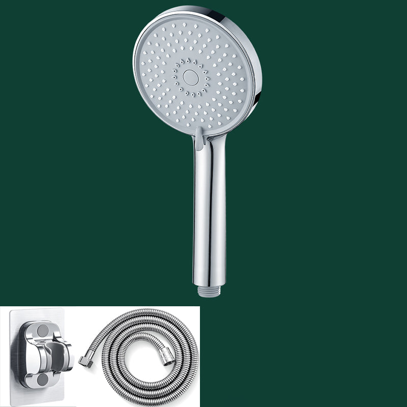 Bathroom Shower Head 3-Jet Massage Wall Mounted Round Shower Head Light Silver Shower Heads & Hose & Wall pedestal Clearhalo 'Bathroom Remodel & Bathroom Fixtures' 'Home Improvement' 'home_improvement' 'home_improvement_shower_heads' 'Shower Heads' 'shower_heads' 'Showers & Bathtubs Plumbing' 'Showers & Bathtubs' 6559472