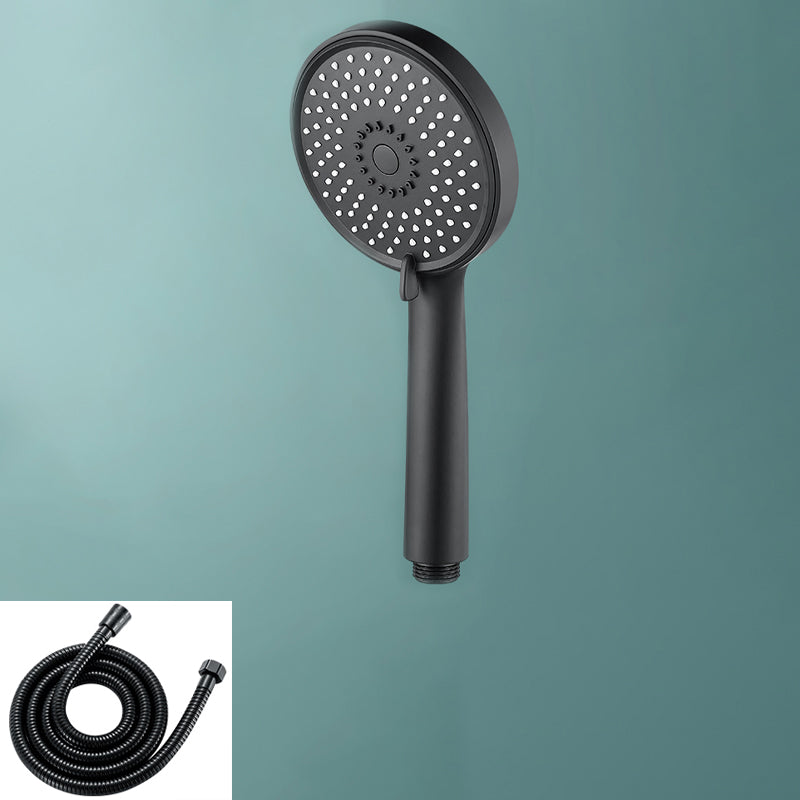 Bathroom Shower Head 3-Jet Massage Wall Mounted Round Shower Head Black Shower Head with Hose Clearhalo 'Bathroom Remodel & Bathroom Fixtures' 'Home Improvement' 'home_improvement' 'home_improvement_shower_heads' 'Shower Heads' 'shower_heads' 'Showers & Bathtubs Plumbing' 'Showers & Bathtubs' 6559474