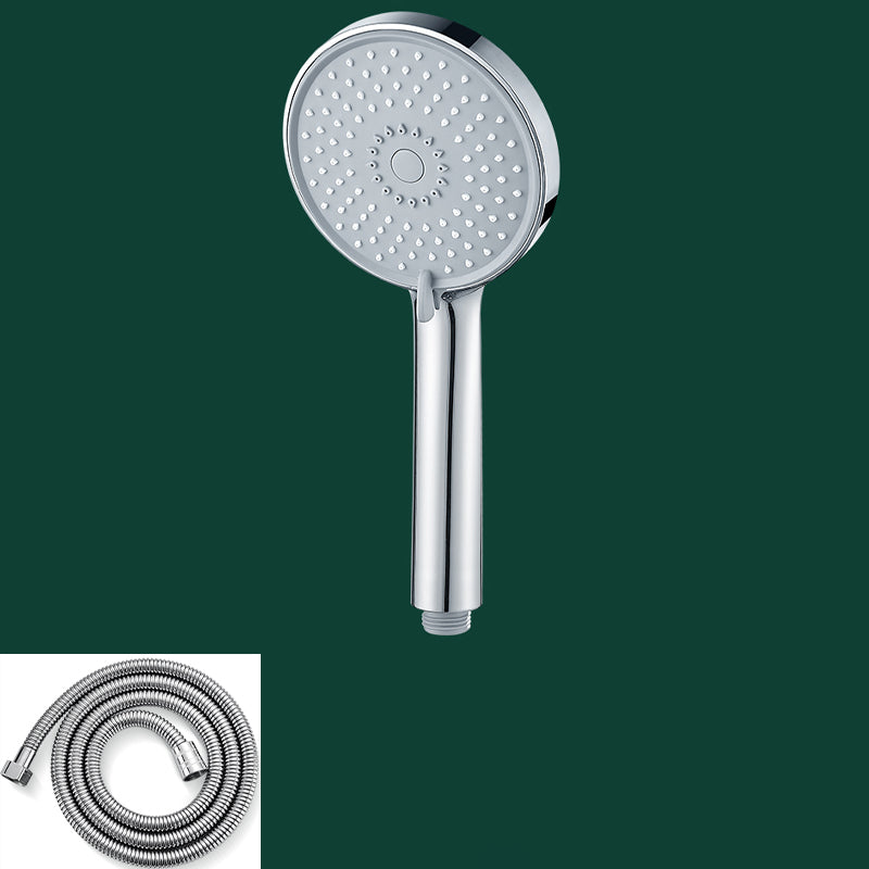 Bathroom Shower Head 3-Jet Massage Wall Mounted Round Shower Head Light Silver Shower Head with Hose Clearhalo 'Bathroom Remodel & Bathroom Fixtures' 'Home Improvement' 'home_improvement' 'home_improvement_shower_heads' 'Shower Heads' 'shower_heads' 'Showers & Bathtubs Plumbing' 'Showers & Bathtubs' 6559476