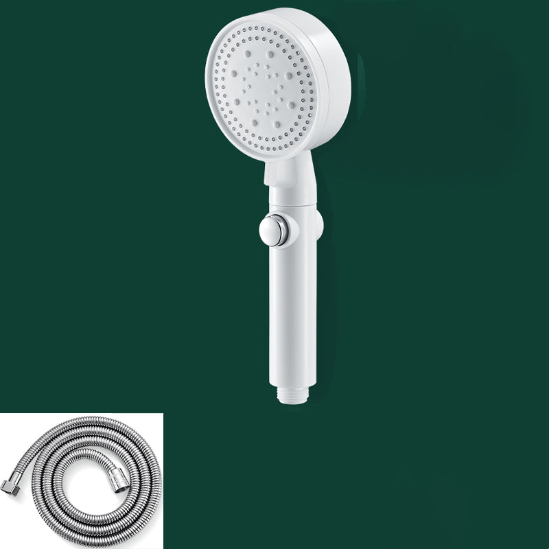 Bathroom Shower Head 3-Jet Massage Wall Mounted Round Shower Head White Shower Head with Hose Clearhalo 'Bathroom Remodel & Bathroom Fixtures' 'Home Improvement' 'home_improvement' 'home_improvement_shower_heads' 'Shower Heads' 'shower_heads' 'Showers & Bathtubs Plumbing' 'Showers & Bathtubs' 6559478