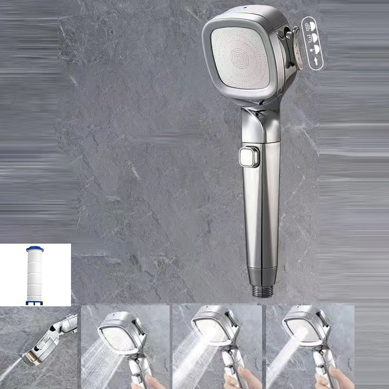 Modern Shower Head Massage 5-Jet Wall Mounted Adjustable Spray Pattern Hand Shower Grey Filter Included Clearhalo 'Bathroom Remodel & Bathroom Fixtures' 'Home Improvement' 'home_improvement' 'home_improvement_shower_heads' 'Shower Heads' 'shower_heads' 'Showers & Bathtubs Plumbing' 'Showers & Bathtubs' 6559488