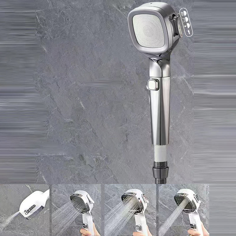Modern Shower Head Massage 5-Jet Wall Mounted Adjustable Spray Pattern Hand Shower Silver Filter Included Clearhalo 'Bathroom Remodel & Bathroom Fixtures' 'Home Improvement' 'home_improvement' 'home_improvement_shower_heads' 'Shower Heads' 'shower_heads' 'Showers & Bathtubs Plumbing' 'Showers & Bathtubs' 6559491