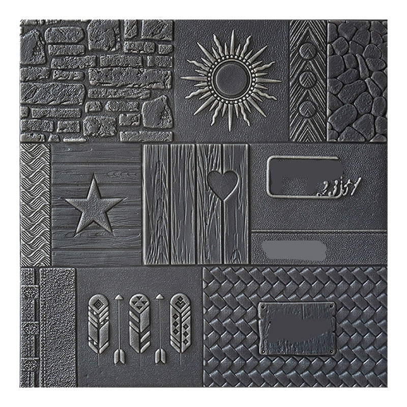 Farmhouse Wall Plank 3D Print Bedroom Living Room Wall Panels Set Black 3D Embossed Clearhalo 'Flooring 'Home Improvement' 'home_improvement' 'home_improvement_wall_paneling' 'Wall Paneling' 'wall_paneling' 'Walls & Ceilings' Walls and Ceiling' 6559590