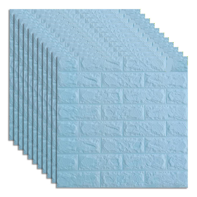 Industrial Wall Plank 3D Print Bedroom Living Room Wall Panels Set of 10 Light Blue 1'8" x 1'8" Clearhalo 'Flooring 'Home Improvement' 'home_improvement' 'home_improvement_wall_paneling' 'Wall Paneling' 'wall_paneling' 'Walls & Ceilings' Walls and Ceiling' 6559596