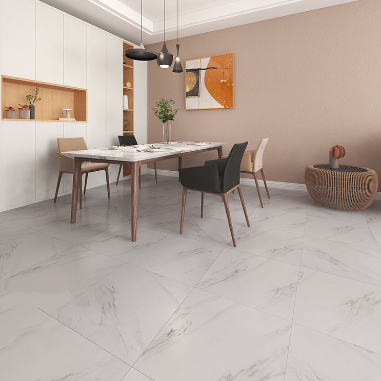 Modern Style Laminate Floor Marble Marble Laminate Floor with Light and Dark Color Milky White 215.2 sq ft. - 60 Pieces Clearhalo 'Flooring 'Home Improvement' 'home_improvement' 'home_improvement_laminate_flooring' 'Laminate Flooring' 'laminate_flooring' Walls and Ceiling' 6559682