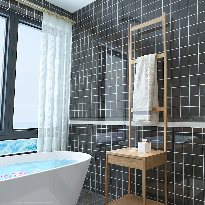 Rectangular Ceramic Matte Singular Tile Plaid Pattern Bathroom Floor Matte Black 72 Pieces Clearhalo 'Floor Tiles & Wall Tiles' 'floor_tiles_wall_tiles' 'Flooring 'Home Improvement' 'home_improvement' 'home_improvement_floor_tiles_wall_tiles' Walls and Ceiling' 6559713