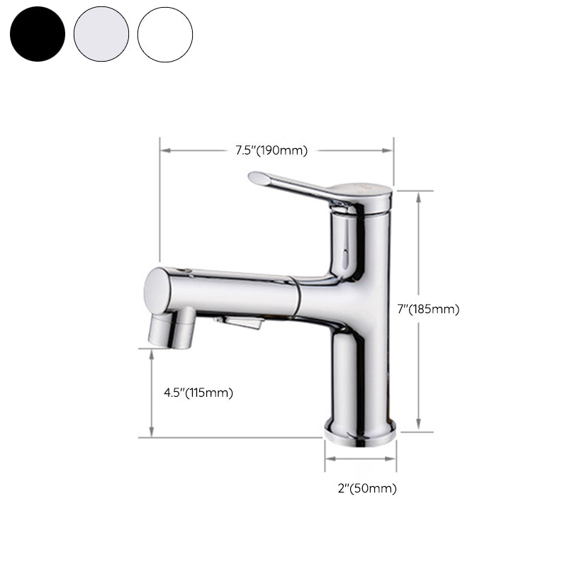 Circular Contemporary Bathroom Faucet Lever Handle Faucet with Single Hole Clearhalo 'Bathroom Remodel & Bathroom Fixtures' 'Bathroom Sink Faucets' 'Bathroom Sinks & Faucet Components' 'bathroom_sink_faucets' 'Home Improvement' 'home_improvement' 'home_improvement_bathroom_sink_faucets' 6559875