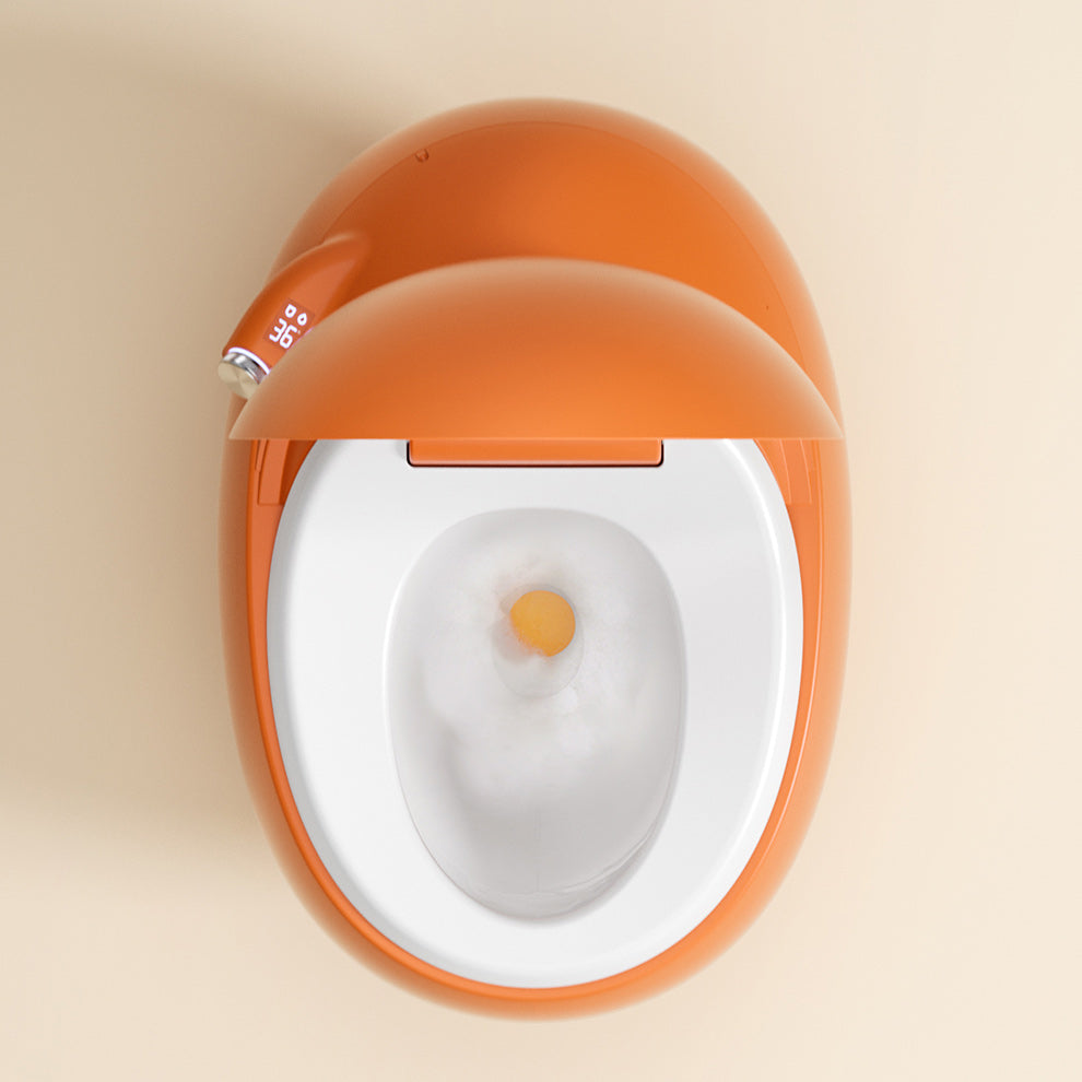 Ceramic One Pieces Smart Toilet Round Smart Toilet with Heated Seat Clearhalo 'Bathroom Remodel & Bathroom Fixtures' 'Bidets' 'Home Improvement' 'home_improvement' 'home_improvement_bidets' 'Toilets & Bidets' 6559893