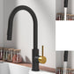 Modern Standard Bar Faucet 1-Handle with Pull down Sprayer Kitchen Faucet Black Gold No Sensor Clearhalo 'Home Improvement' 'home_improvement' 'home_improvement_kitchen_faucets' 'Kitchen Faucets' 'Kitchen Remodel & Kitchen Fixtures' 'Kitchen Sinks & Faucet Components' 'kitchen_faucets' 6562105