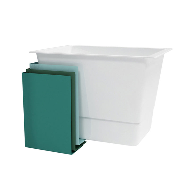 Modern White Acrylic Embedded Bathtub with Drain Bath Tub and Solid Wood Base Plate Clearhalo 'Bathroom Remodel & Bathroom Fixtures' 'Bathtubs' 'Home Improvement' 'home_improvement' 'home_improvement_bathtubs' 'Showers & Bathtubs' 6563189