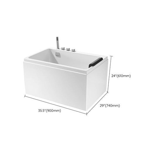 Acrylic Rectangular Bath Tub with Faucet Modern White Tub with Internal Drain Clearhalo 'Bathroom Remodel & Bathroom Fixtures' 'Bathtubs' 'Home Improvement' 'home_improvement' 'home_improvement_bathtubs' 'Showers & Bathtubs' 6563251
