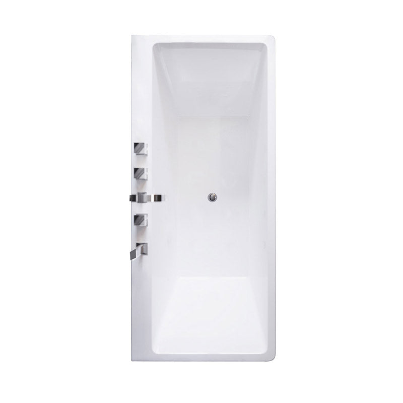 Modern White Acrylic Embedded Bathtub with Drain Bath Tub and Massage Device Tub Only Tub with Silver 5-Piece Set Clearhalo 'Bathroom Remodel & Bathroom Fixtures' 'Bathtubs' 'Home Improvement' 'home_improvement' 'home_improvement_bathtubs' 'Showers & Bathtubs' 6563262