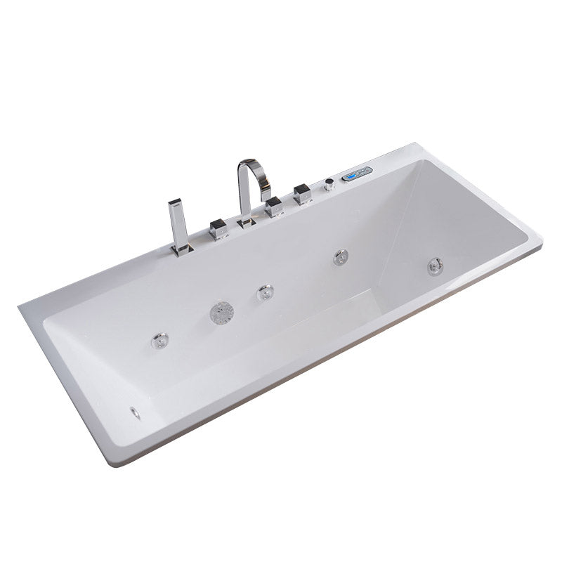 Modern White Acrylic Embedded Bathtub with Drain Bath Tub and Massage Device Clearhalo 'Bathroom Remodel & Bathroom Fixtures' 'Bathtubs' 'Home Improvement' 'home_improvement' 'home_improvement_bathtubs' 'Showers & Bathtubs' 6563268