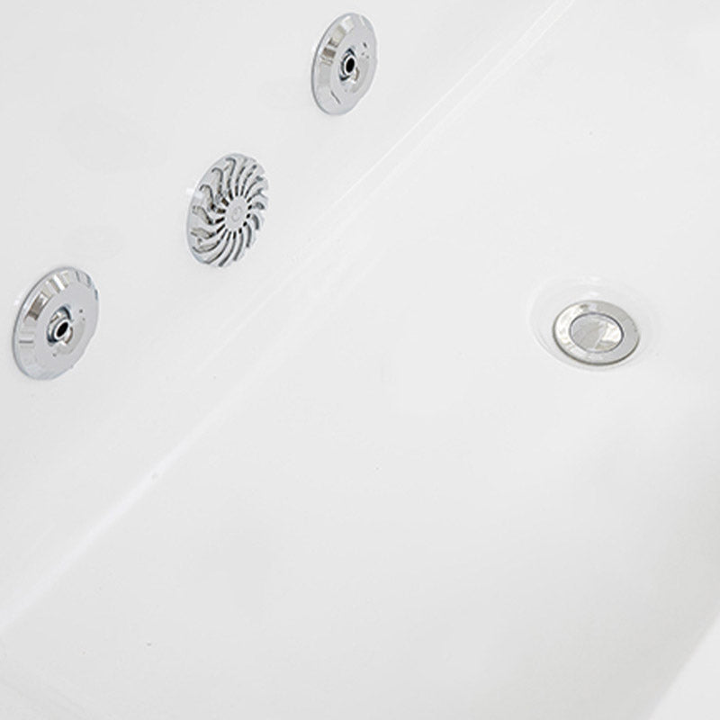 Modern White Acrylic Embedded Bathtub with Drain Bath Tub and Massage Device Clearhalo 'Bathroom Remodel & Bathroom Fixtures' 'Bathtubs' 'Home Improvement' 'home_improvement' 'home_improvement_bathtubs' 'Showers & Bathtubs' 6563272