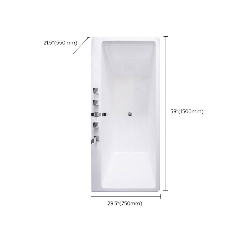 Modern White Acrylic Embedded Bathtub with Drain Bath Tub and Massage Device Clearhalo 'Bathroom Remodel & Bathroom Fixtures' 'Bathtubs' 'Home Improvement' 'home_improvement' 'home_improvement_bathtubs' 'Showers & Bathtubs' 6563282
