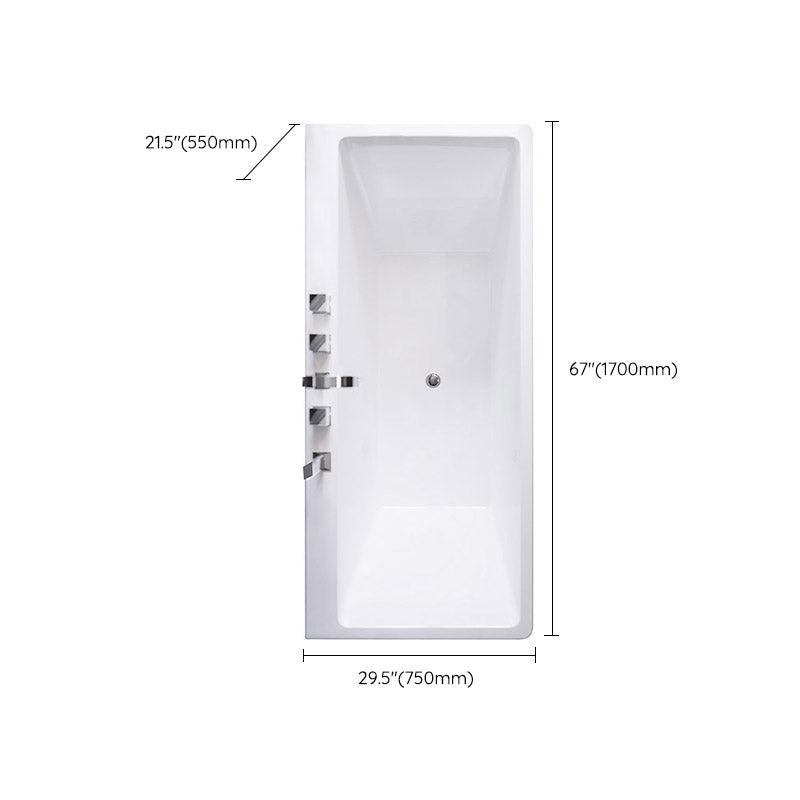 Modern White Acrylic Embedded Bathtub with Drain Bath Tub and Massage Device Clearhalo 'Bathroom Remodel & Bathroom Fixtures' 'Bathtubs' 'Home Improvement' 'home_improvement' 'home_improvement_bathtubs' 'Showers & Bathtubs' 6563288