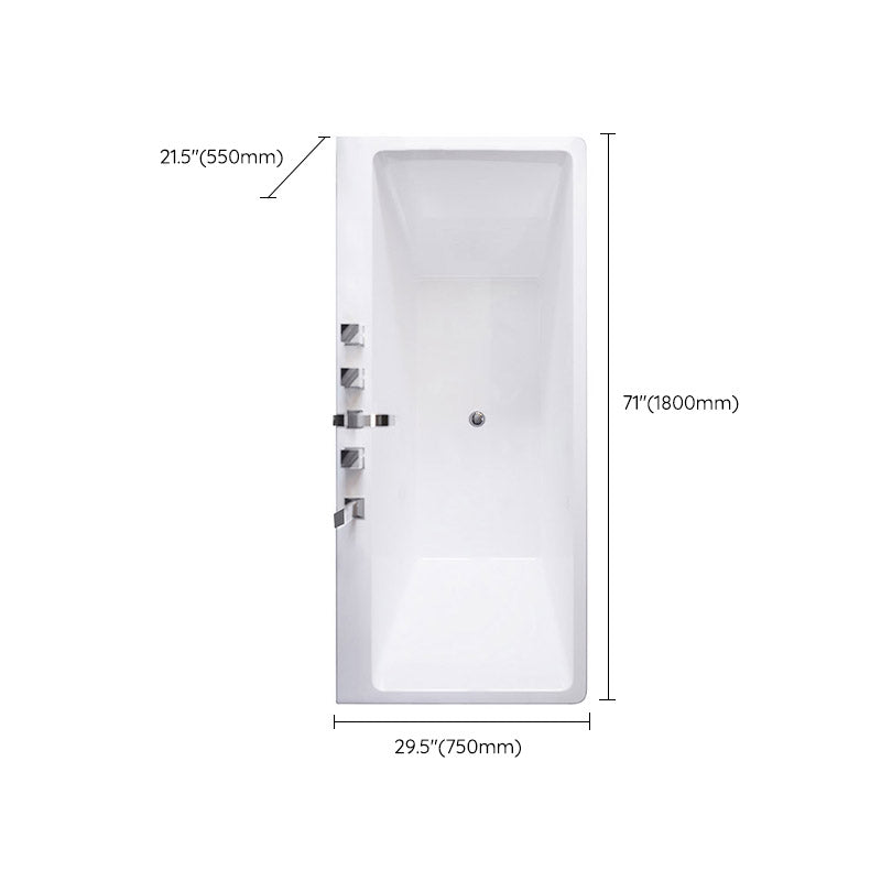 Modern White Acrylic Embedded Bathtub with Drain Bath Tub and Massage Device Clearhalo 'Bathroom Remodel & Bathroom Fixtures' 'Bathtubs' 'Home Improvement' 'home_improvement' 'home_improvement_bathtubs' 'Showers & Bathtubs' 6563290