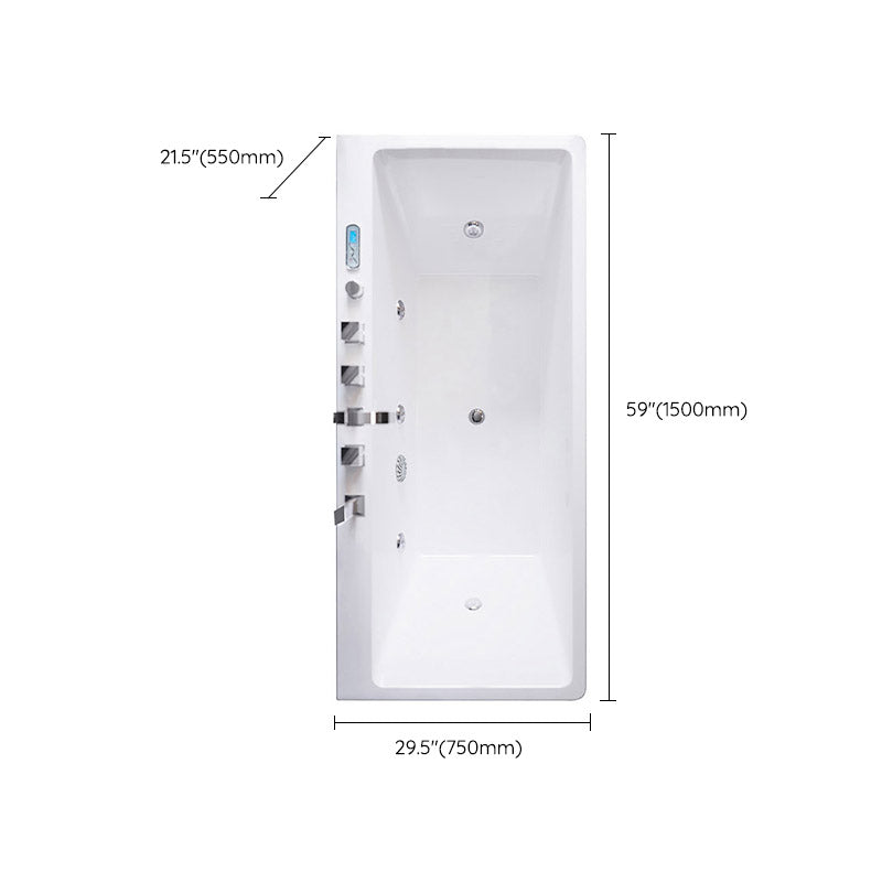 Modern White Acrylic Embedded Bathtub with Drain Bath Tub and Massage Device Clearhalo 'Bathroom Remodel & Bathroom Fixtures' 'Bathtubs' 'Home Improvement' 'home_improvement' 'home_improvement_bathtubs' 'Showers & Bathtubs' 6563293