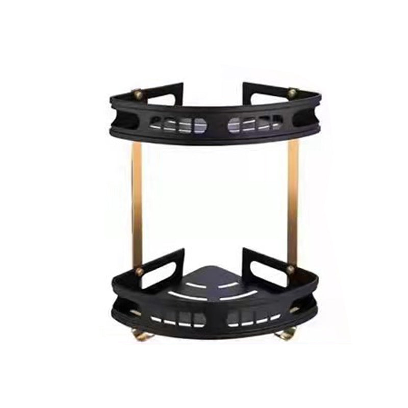Modern Bathroom Hardware Set Bath Shelf Paper Holder Bathroom Accessory Kit Black Gold Double Layer Triangle Bath Shelves Clearhalo 'Bathroom Hardware Sets' 'Bathroom Hardware' 'Bathroom Remodel & Bathroom Fixtures' 'bathroom_hardware_sets' 'Home Improvement' 'home_improvement' 'home_improvement_bathroom_hardware_sets' 6568362