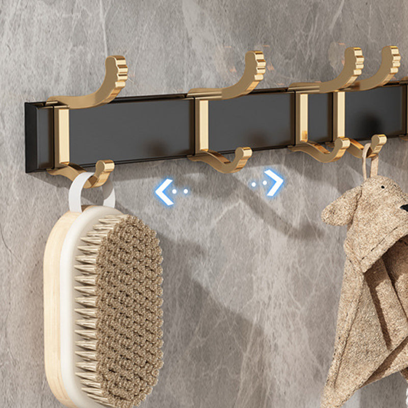 Modernism Bathroom Accessories Hardware Set Black & Golden Bath Shelf/Towel Bar Clearhalo 'Bathroom Hardware Sets' 'Bathroom Hardware' 'Bathroom Remodel & Bathroom Fixtures' 'bathroom_hardware_sets' 'Home Improvement' 'home_improvement' 'home_improvement_bathroom_hardware_sets' 6568500