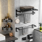 Black Aluminum Bathroom Accessory Set Modern Bath Shelf/ Towel Bar & Paper Holder 5-Piece Set (Towel Bar) Clearhalo 'Bathroom Hardware Sets' 'Bathroom Hardware' 'Bathroom Remodel & Bathroom Fixtures' 'bathroom_hardware_sets' 'Home Improvement' 'home_improvement' 'home_improvement_bathroom_hardware_sets' 6568519