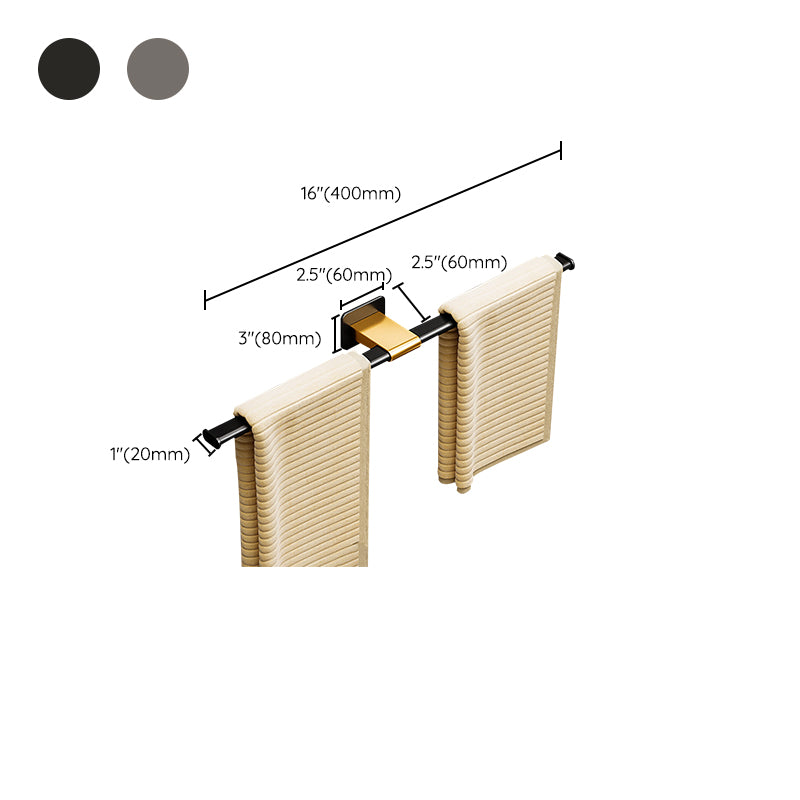 Contemporary Aluminum Bath Hardware Set Towel Bar Bathroom Hardware Clearhalo 'Bathroom Hardware Sets' 'Bathroom Hardware' 'Bathroom Remodel & Bathroom Fixtures' 'bathroom_hardware_sets' 'Home Improvement' 'home_improvement' 'home_improvement_bathroom_hardware_sets' 6568618