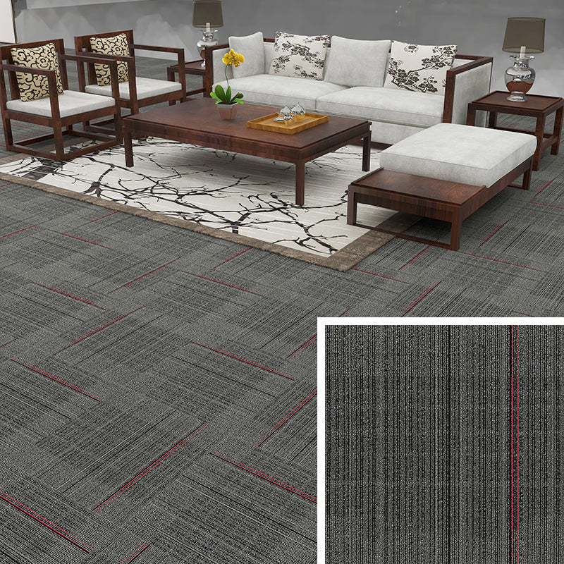 Simple Nylon Carpet Tile Office Meeting Room Stitching Carpet Floor Tile Gray-Red Clearhalo 'Carpet Tiles & Carpet Squares' 'carpet_tiles_carpet_squares' 'Flooring 'Home Improvement' 'home_improvement' 'home_improvement_carpet_tiles_carpet_squares' Walls and Ceiling' 6576665