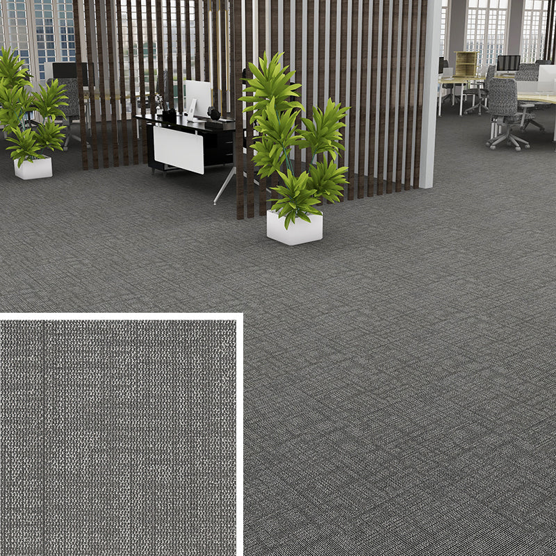 Simple Nylon Carpet Tile Office Meeting Room Stitching Carpet Floor Tile Grey Clearhalo 'Carpet Tiles & Carpet Squares' 'carpet_tiles_carpet_squares' 'Flooring 'Home Improvement' 'home_improvement' 'home_improvement_carpet_tiles_carpet_squares' Walls and Ceiling' 6576675