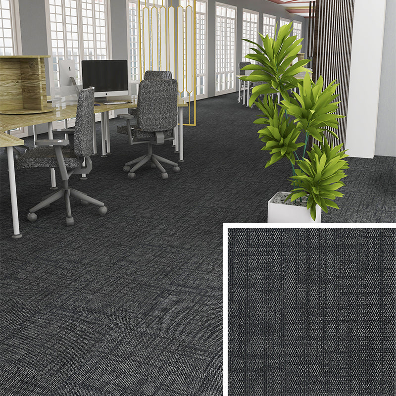 Simple Nylon Carpet Tile Office Meeting Room Stitching Carpet Floor Tile Dark Gray Clearhalo 'Carpet Tiles & Carpet Squares' 'carpet_tiles_carpet_squares' 'Flooring 'Home Improvement' 'home_improvement' 'home_improvement_carpet_tiles_carpet_squares' Walls and Ceiling' 6576681