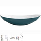 Modern Basin Sink Oval Porcelain with Pop-Up Drain Vessel Bathroom Sink 24"L x 14.2"W x 6.3"H Green Sink with Faucet Clearhalo 'Bathroom Remodel & Bathroom Fixtures' 'Bathroom Sinks & Faucet Components' 'Bathroom Sinks' 'bathroom_sink' 'Home Improvement' 'home_improvement' 'home_improvement_bathroom_sink' 6577066