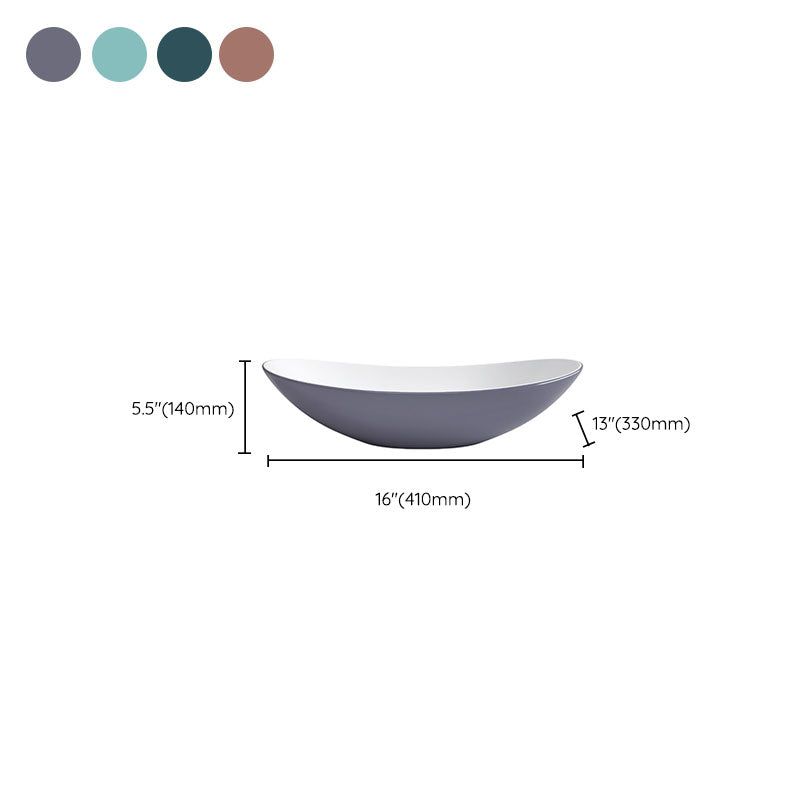 Modern Basin Sink Oval Porcelain with Pop-Up Drain Vessel Bathroom Sink Clearhalo 'Bathroom Remodel & Bathroom Fixtures' 'Bathroom Sinks & Faucet Components' 'Bathroom Sinks' 'bathroom_sink' 'Home Improvement' 'home_improvement' 'home_improvement_bathroom_sink' 6577072