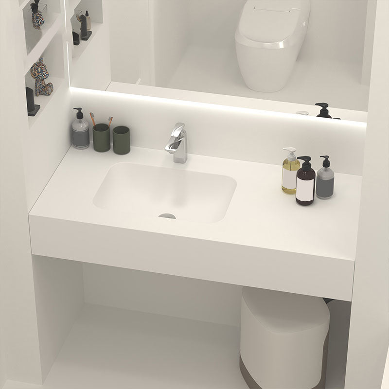 Modern Undermount Bathroom Sink Rectangular Pop-Up Drain Wash Stand without Faucet 24"L x 18"W x 6"H Clearhalo 'Bathroom Remodel & Bathroom Fixtures' 'Bathroom Sinks & Faucet Components' 'Bathroom Sinks' 'bathroom_sink' 'Home Improvement' 'home_improvement' 'home_improvement_bathroom_sink' 6577141