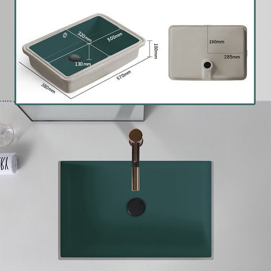 Modern Undermount Bathroom Sink Rectangular Undermount Bathroom Sink with Overflow - Clearhalo