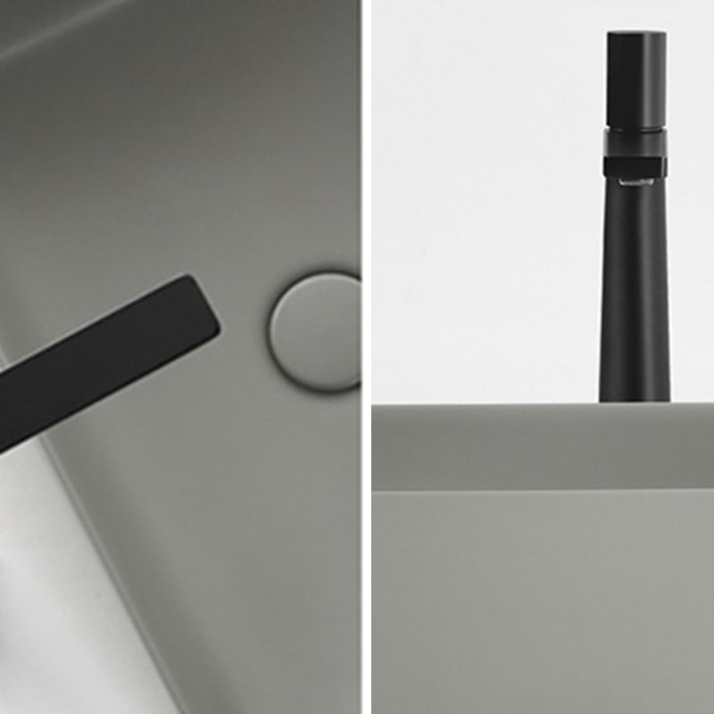 Contemporary Bathroom Sink Rectangular Porcelain Vessel Lavatory Sink with Pop-Up Drain Clearhalo 'Bathroom Remodel & Bathroom Fixtures' 'Bathroom Sinks & Faucet Components' 'Bathroom Sinks' 'bathroom_sink' 'Home Improvement' 'home_improvement' 'home_improvement_bathroom_sink' 6577262