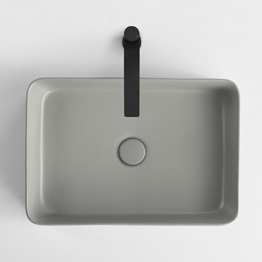 Contemporary Bathroom Sink Rectangular Porcelain Vessel Lavatory Sink with Pop-Up Drain Clearhalo 'Bathroom Remodel & Bathroom Fixtures' 'Bathroom Sinks & Faucet Components' 'Bathroom Sinks' 'bathroom_sink' 'Home Improvement' 'home_improvement' 'home_improvement_bathroom_sink' 6577265