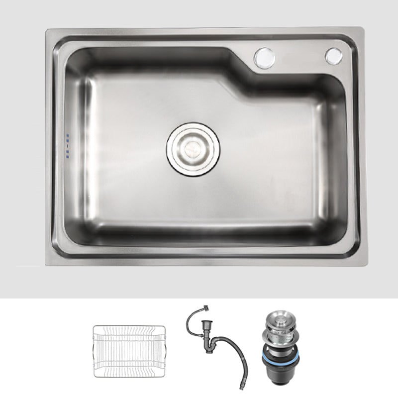 Contemporary Style Kitchen Sink Dirt Resistant Drop-In Kitchen Sink with Drain Assembly 23"L x 17"W x 8"H Sink Only None Clearhalo 'Home Improvement' 'home_improvement' 'home_improvement_kitchen_sinks' 'Kitchen Remodel & Kitchen Fixtures' 'Kitchen Sinks & Faucet Components' 'Kitchen Sinks' 'kitchen_sinks' 6577293