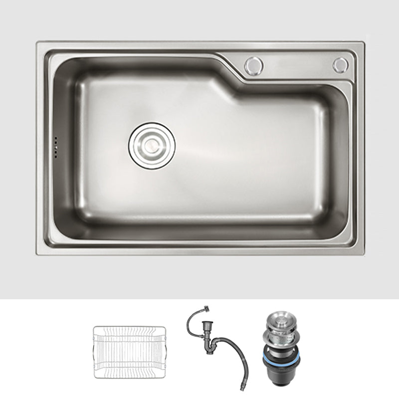 Contemporary Style Kitchen Sink Dirt Resistant Drop-In Kitchen Sink with Drain Assembly Sink Only None Clearhalo 'Home Improvement' 'home_improvement' 'home_improvement_kitchen_sinks' 'Kitchen Remodel & Kitchen Fixtures' 'Kitchen Sinks & Faucet Components' 'Kitchen Sinks' 'kitchen_sinks' 6577295
